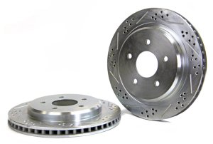 Cadillac XLR Brake Rotors (2) - Rear - Baer Brakes - Claw Performance - Slot & Drilled - `04-`09